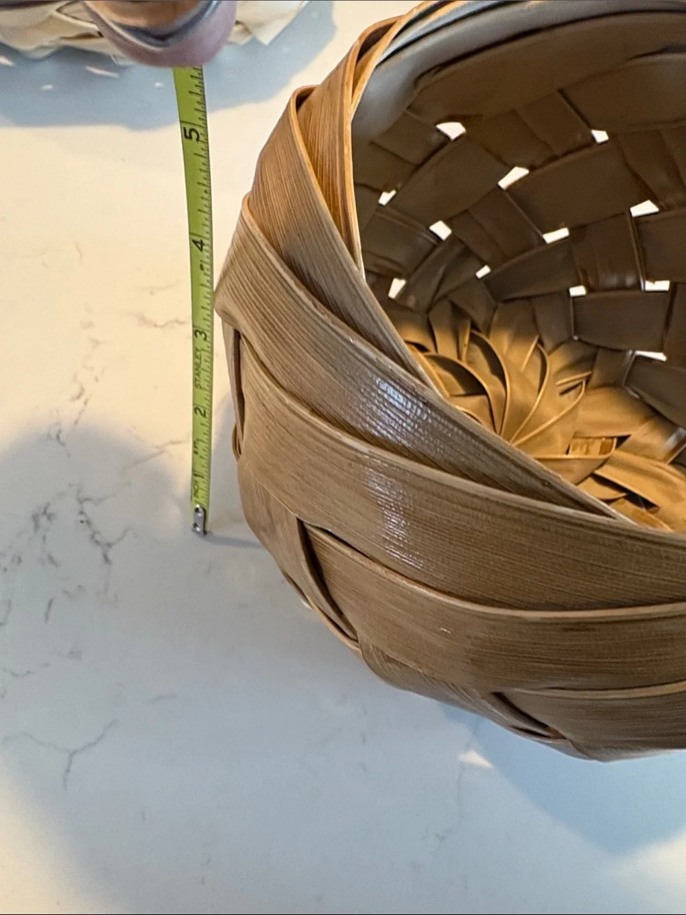 Vintage Handmade Palm Leaf Woven Basket